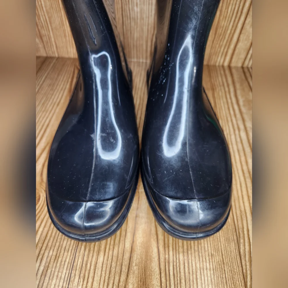 Burberry Women's Black Calf Rain Boot Size 9.5 / 40 - Picture 11 of 17